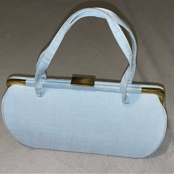 Normandie pale blue 70s structured evening bag - Picture 1 of 7
